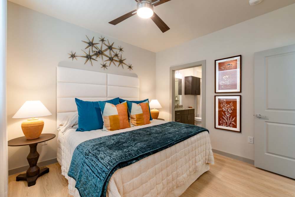 Primary bedroom at Aspire Katy.