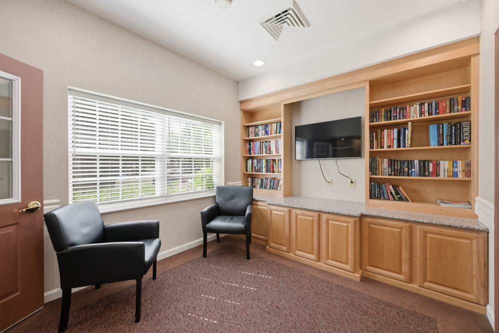 Entertainment room with window at Waverly Gardens in Woodstock, Maryland