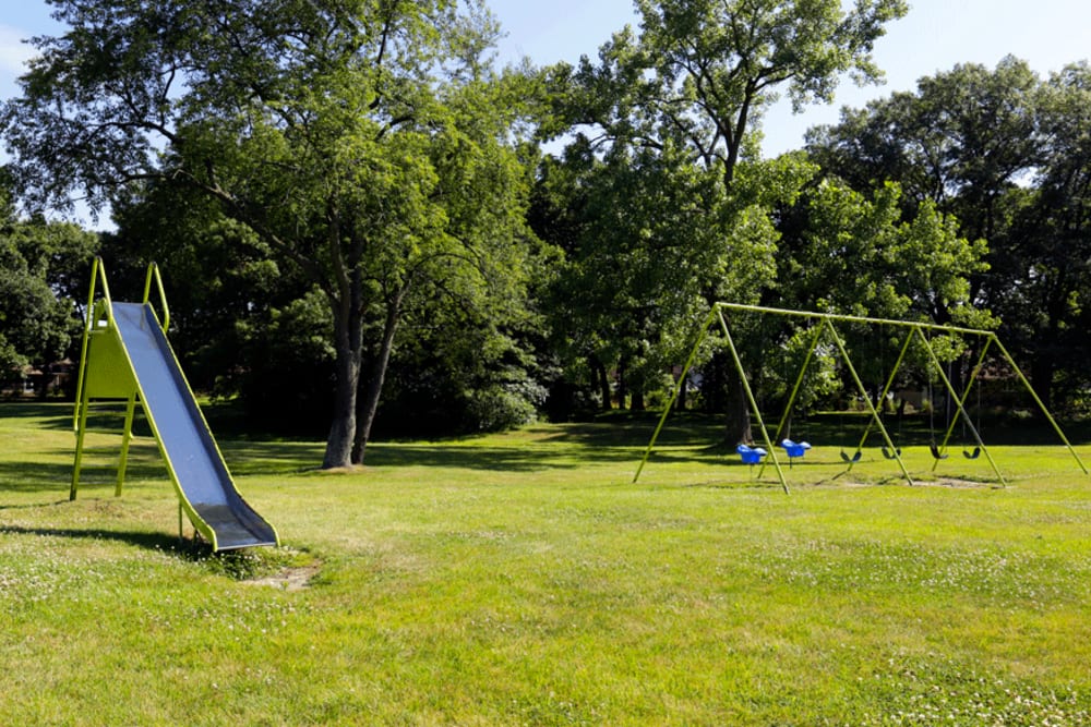 Playground with swing and sliders at The Ridge in Merrillville, Indiana