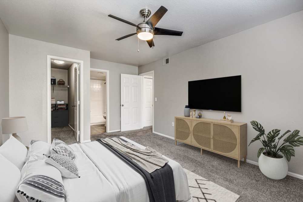Bedroom at Willow Run Village Apartments in Broomfield, Colorado