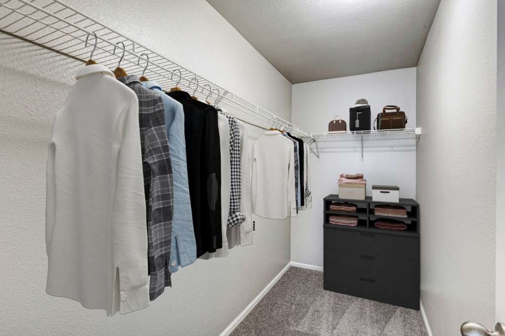 Closet at Willow Run Village Apartments in Broomfield, Colorado
