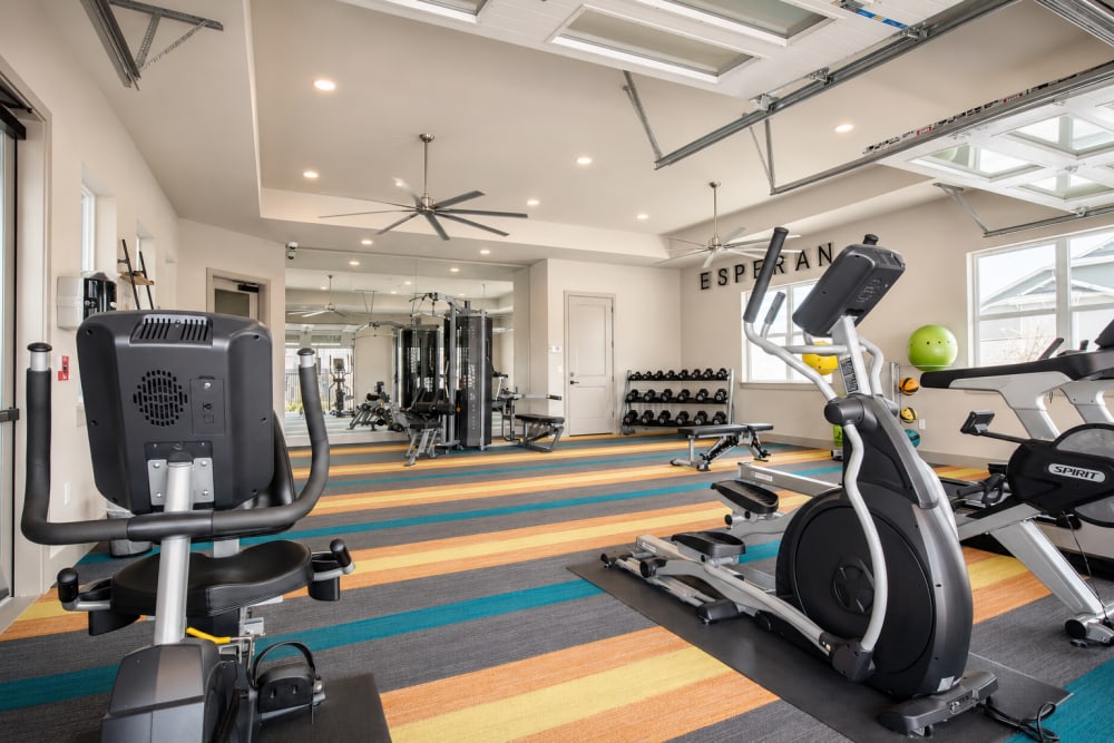 Fitness center at Esperanza in San Antonio, Texas