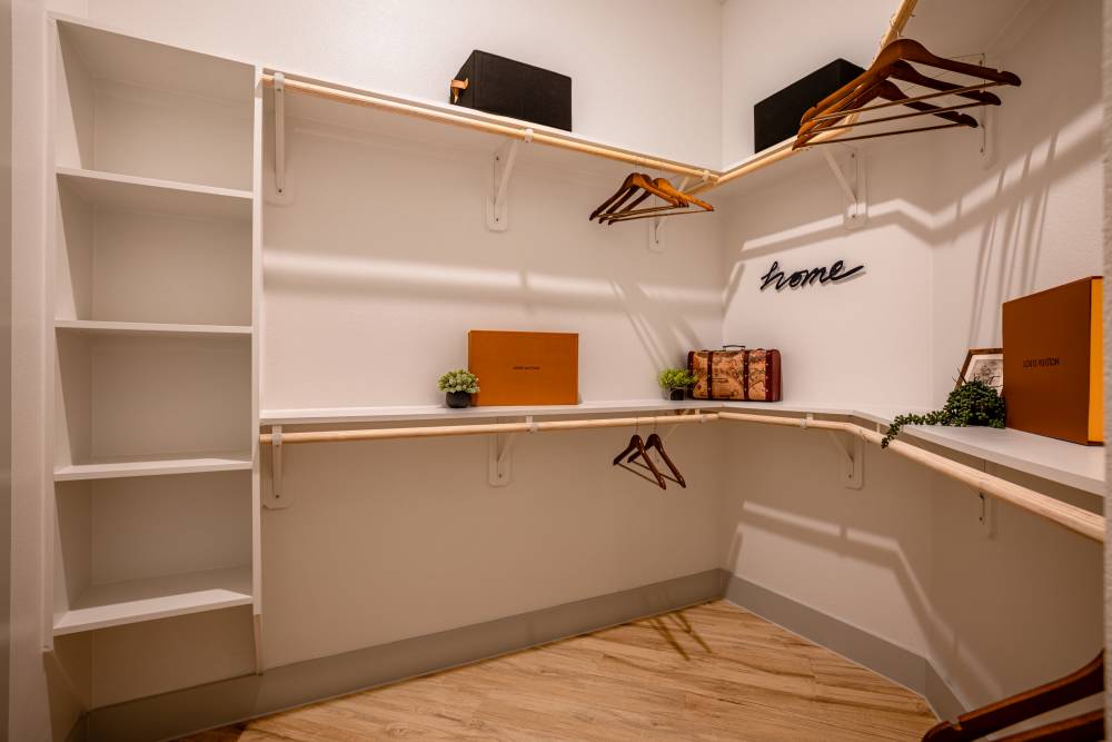 Large walk-in closet available at Winston Heights in Houston, Texas