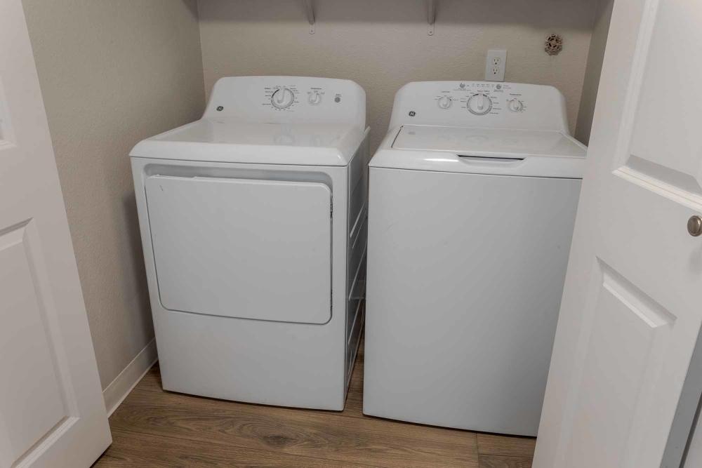 Washer and dryer at The Park at Cooper Point Apartments in Olympia, Washington