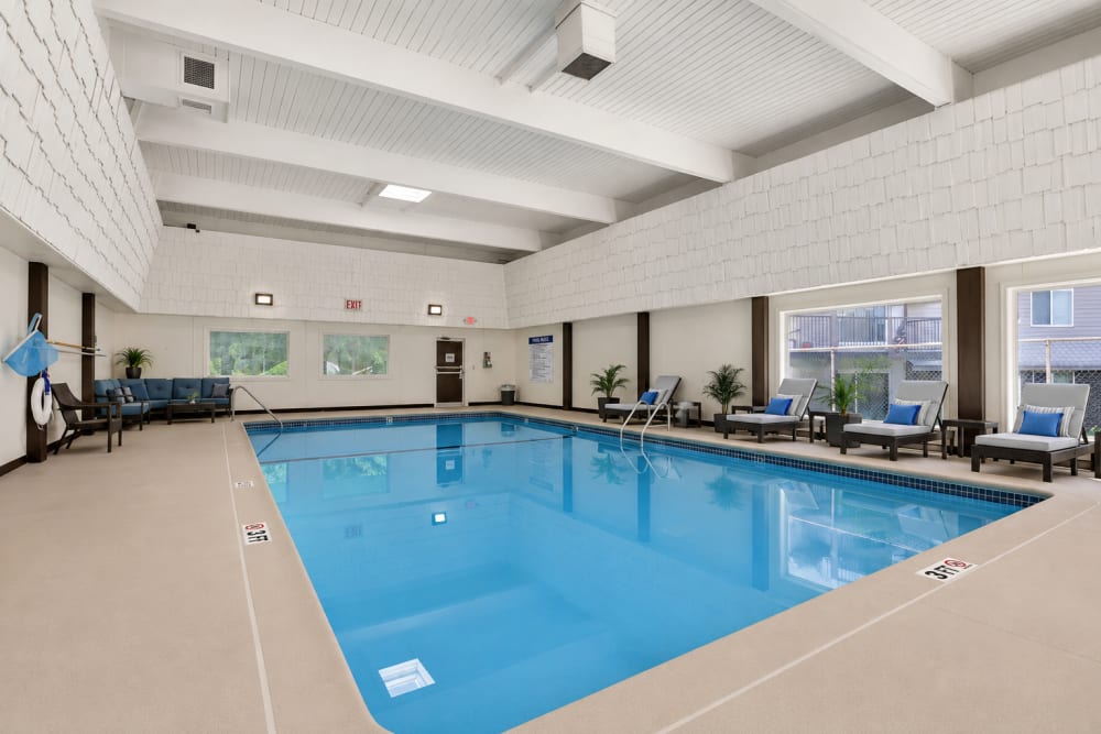 Closed pool area at Shoreview Hills in Shoreview, Minnesota