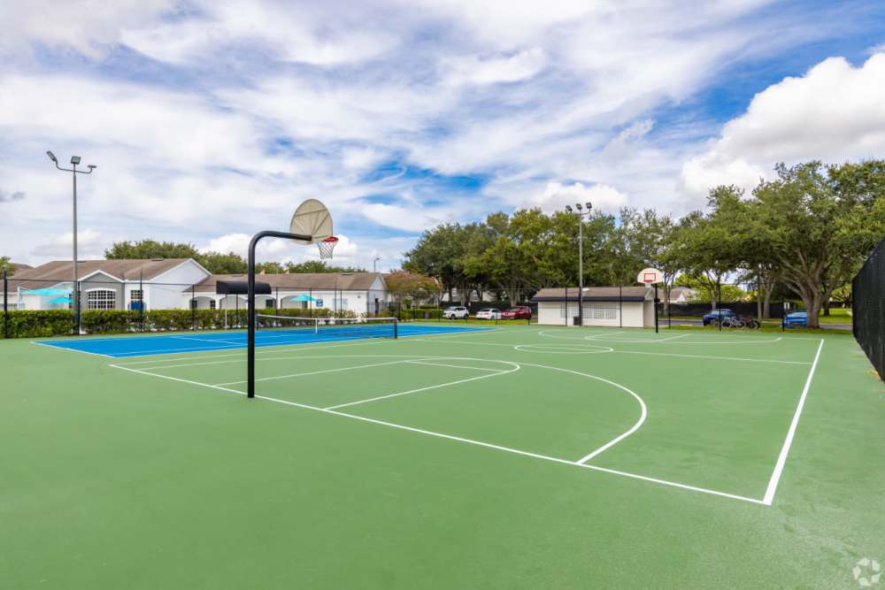 Basketball court with green surface at Highpoint Club in Orlando, Florida