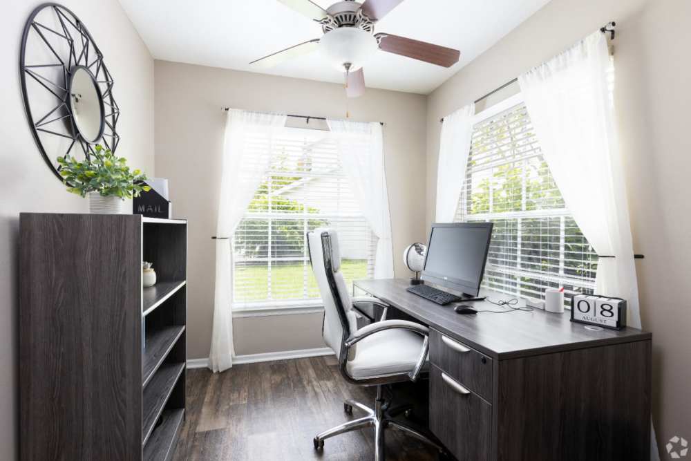 Bright home office with natural light at Highpoint Club in Orlando, Florida
