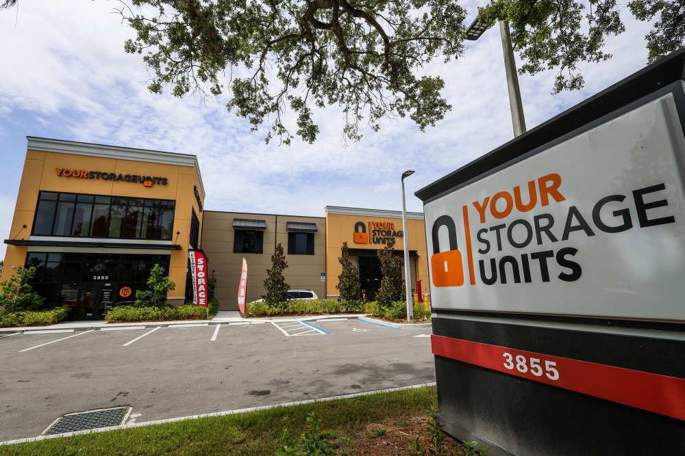 Your Storage Units facility entrance with monument sign at Your Storage Units Vero Beach in Vero Beach, Florida