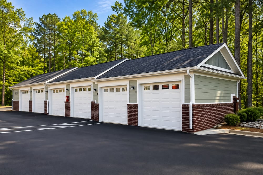 Rentable garages at Palisades of Wake Forest in Wake Forest, North Carolina