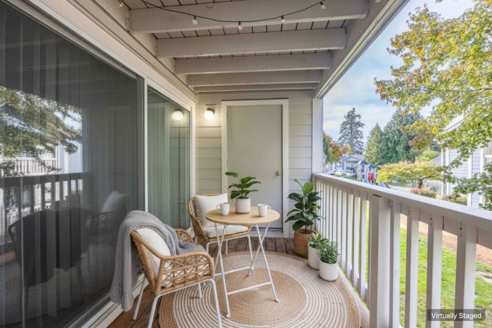 Balcony area at Tualatin View Apartments, Portland, Oregon