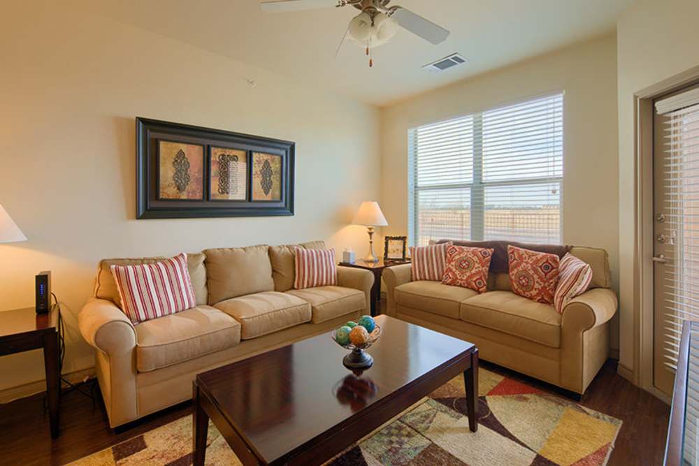 Window with blinds and natural light at Midway Station in Midland, Texas
