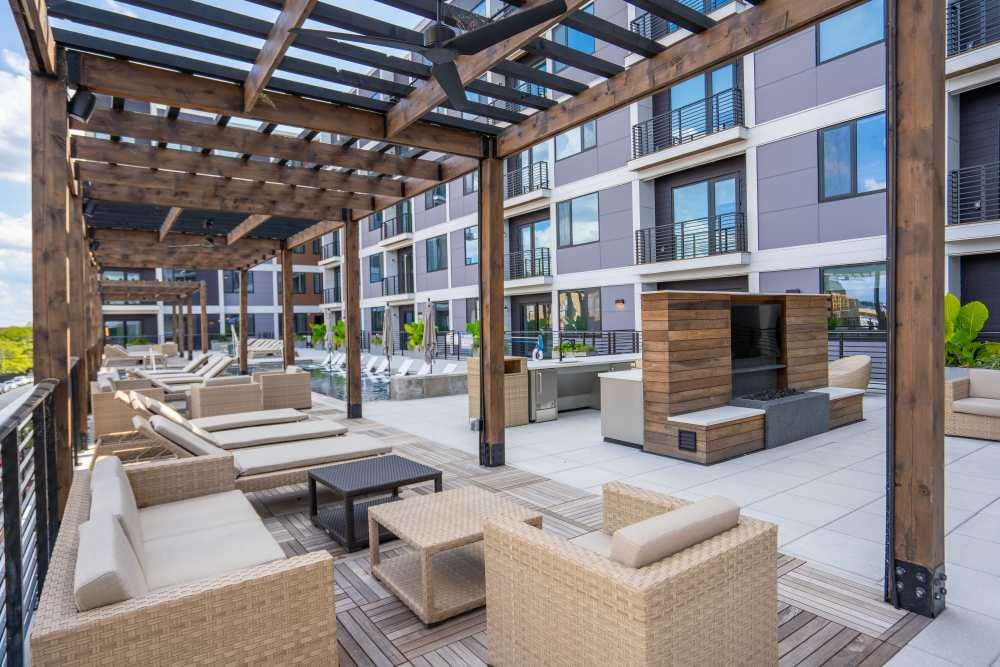 Building exterior with large windows at Eddy on the James in Richmond, Virginia