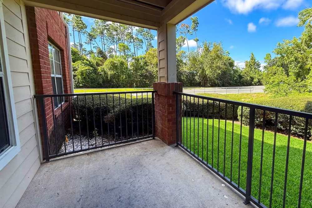 Patio with railing at Andrews Place in Panama City, Florida