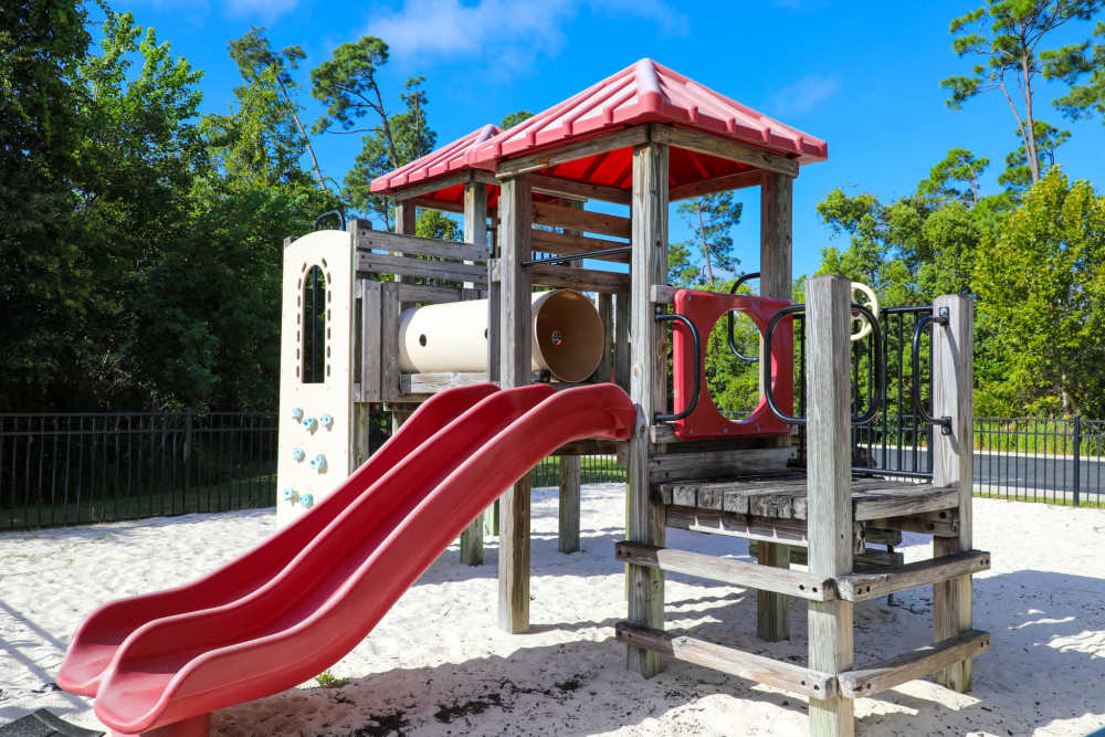 Playground with sliders  at Andrews Place in Panama City, Florida