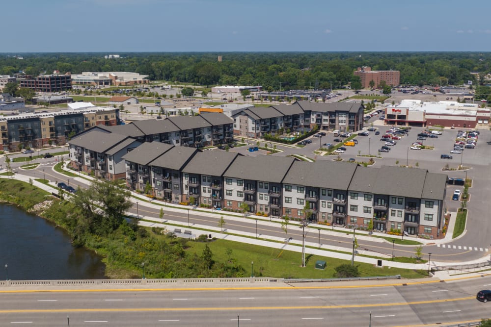 Aerial view of property at River Point West in Elkhart, Indiana