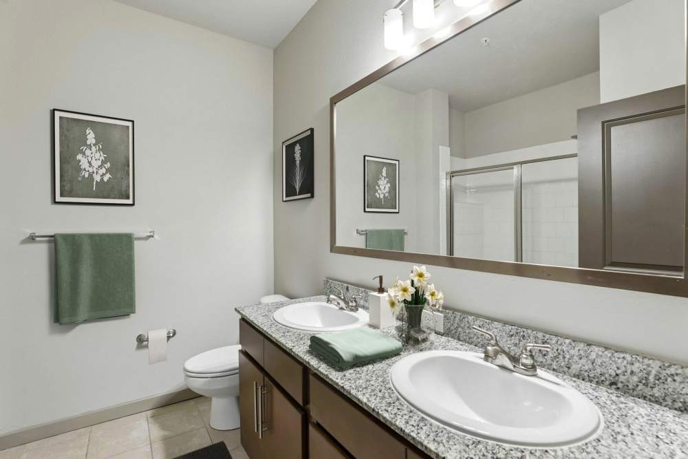 Townhouse on-suite main bathroom at Circa at Fishhawk Ranch in Lithia, Florida