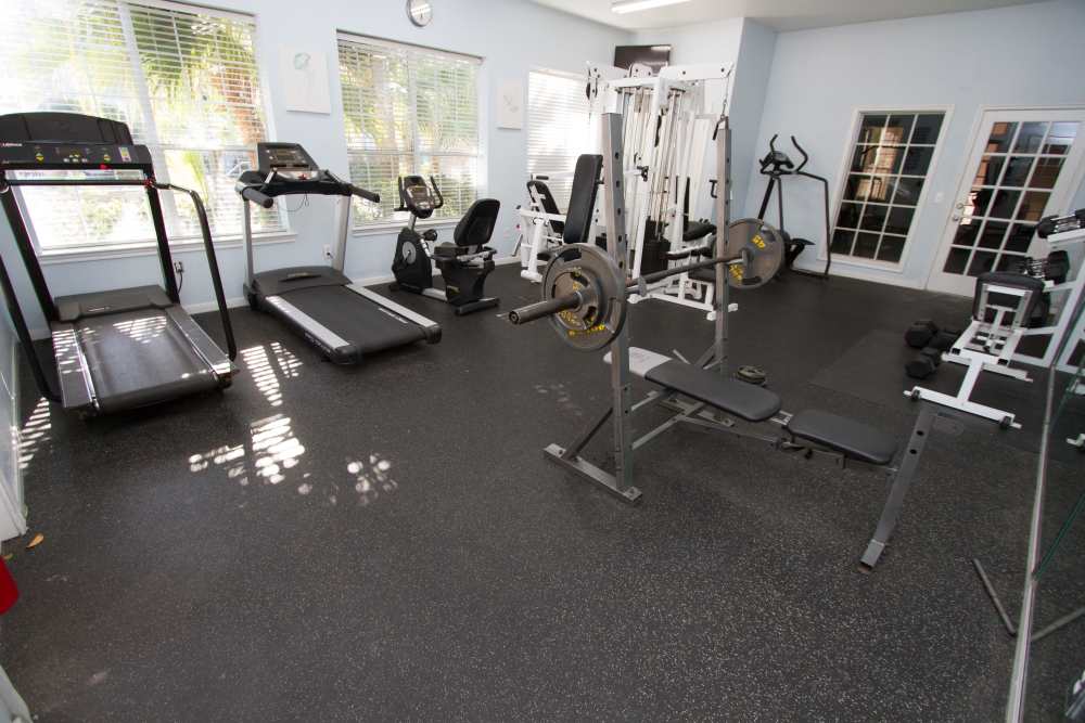 Fitness center at The Flats at Veranda Ridge in Texas City, Texas