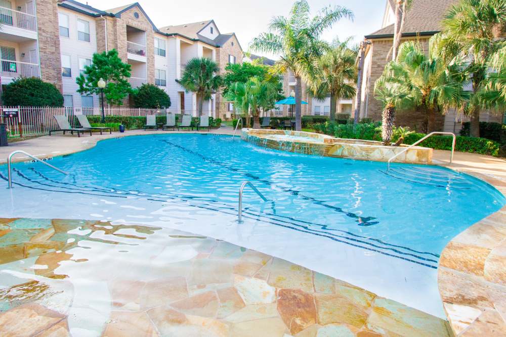 Swimming pool at The Flats at Veranda Ridge in Texas City, Texas.