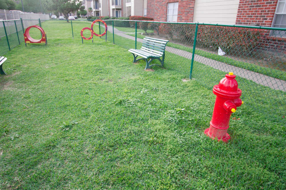 Dog bark park at The Flats at Veranda Ridge in Texas City, Texas