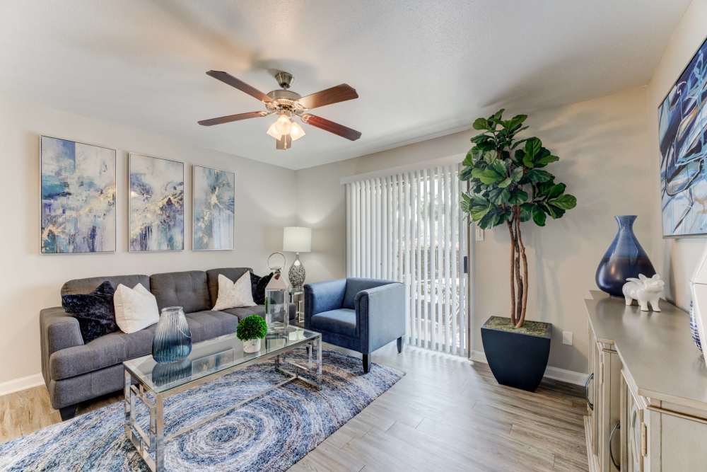 Living room at The Flats at Veranda Ridge in Texas City, Texas
