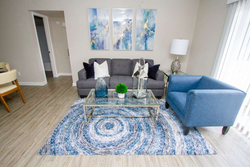 Living room at The Flats at Veranda Ridge in Texas City, Texas