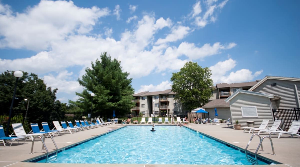 Resort style pool at Hickory Woods Apartments in Roanoke, Virginia