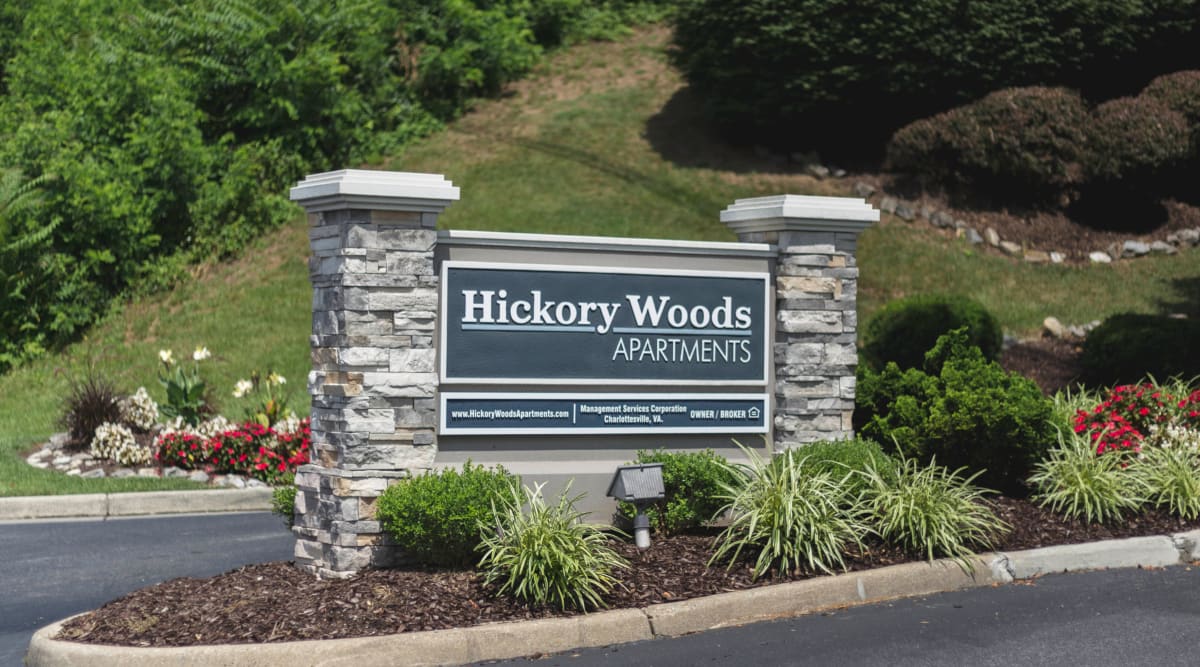 Front entrance at Hickory Woods Apartments in Roanoke, Virginia