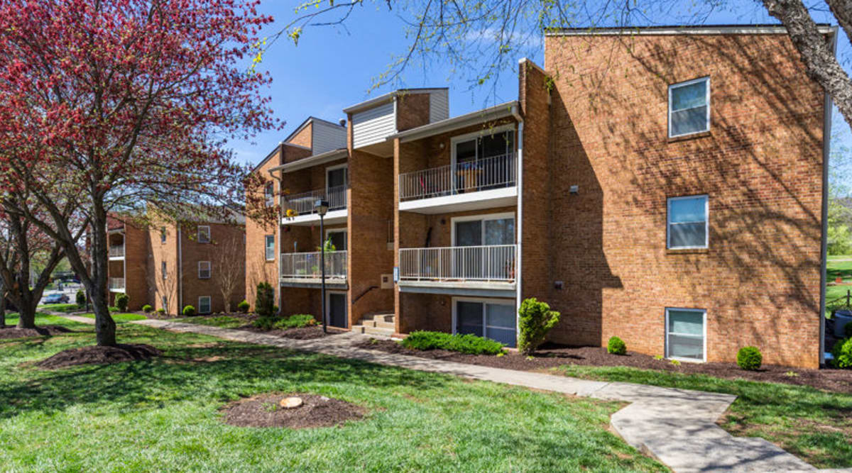 Apartment building with balconies at The Crest Apartments in Salem, Virginia