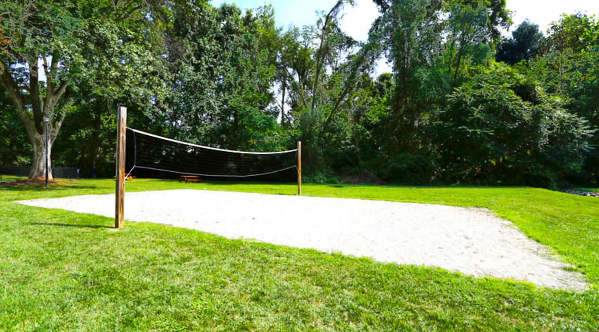 Volleyball court at Old Mill Townhomes in Lynchburg, Virginia