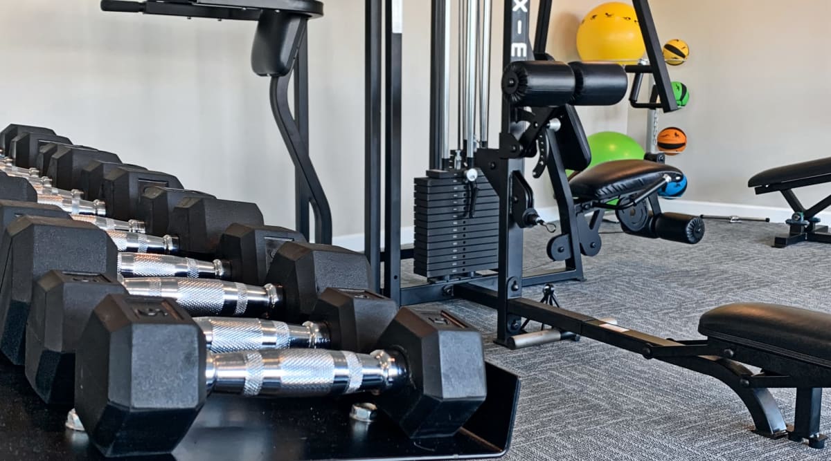 Fitness room at The View Tower Apartments, Shreveport, Louisiana