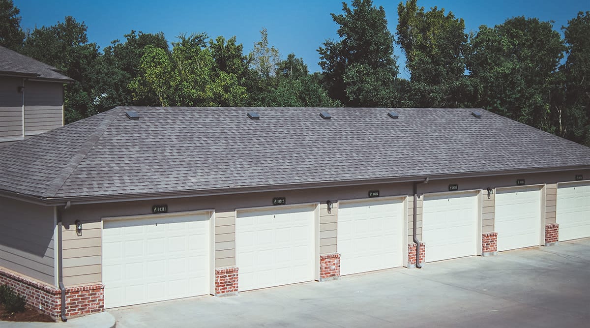 Garages at Le Rivage Luxury Apartments in Bossier City, Louisiana
