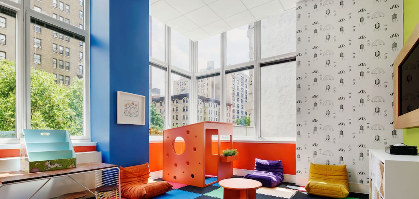 Children's colorful play area at The Melar in New York, New York