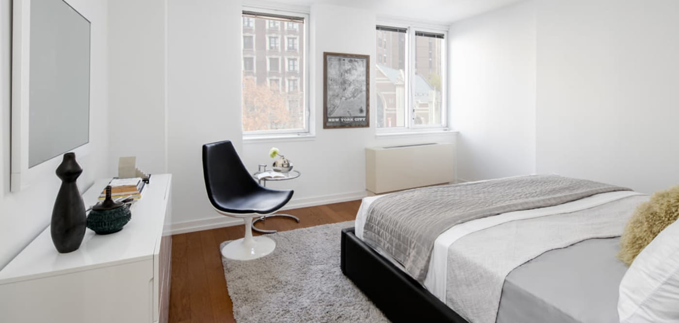 Spacious bedroom with a nice work area at The Melar in New York, New York