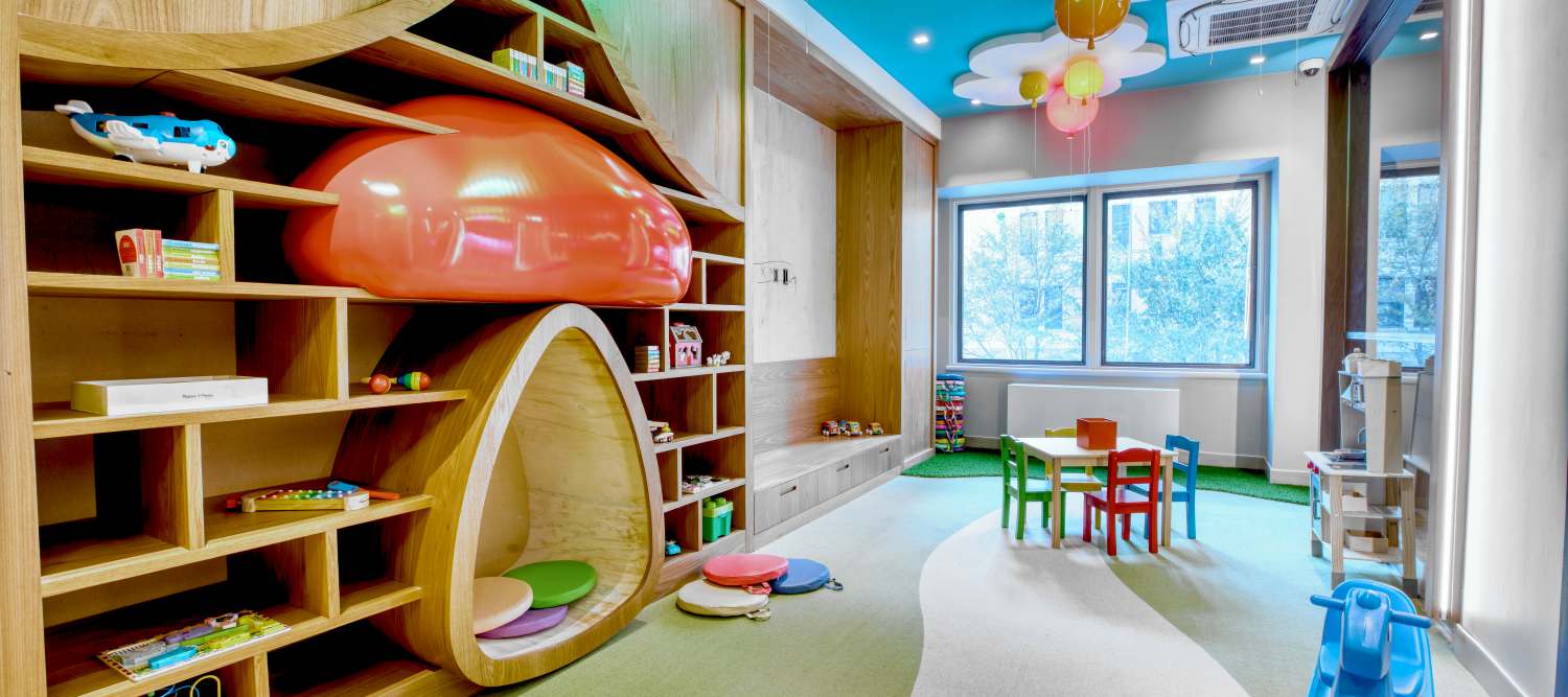 Children's playroom with toys at 301 E 94th Street in New York, New York