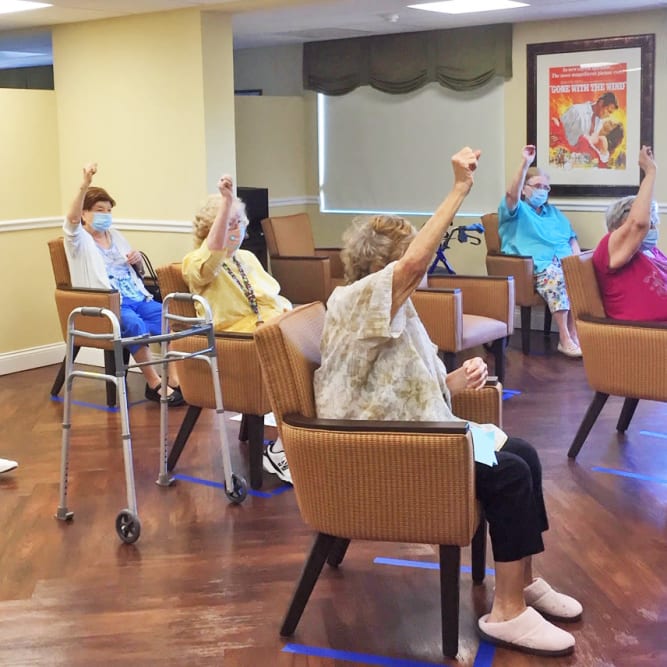 Residents exercising at Grand Villa of Palm Coast in Palm Coast, Florida