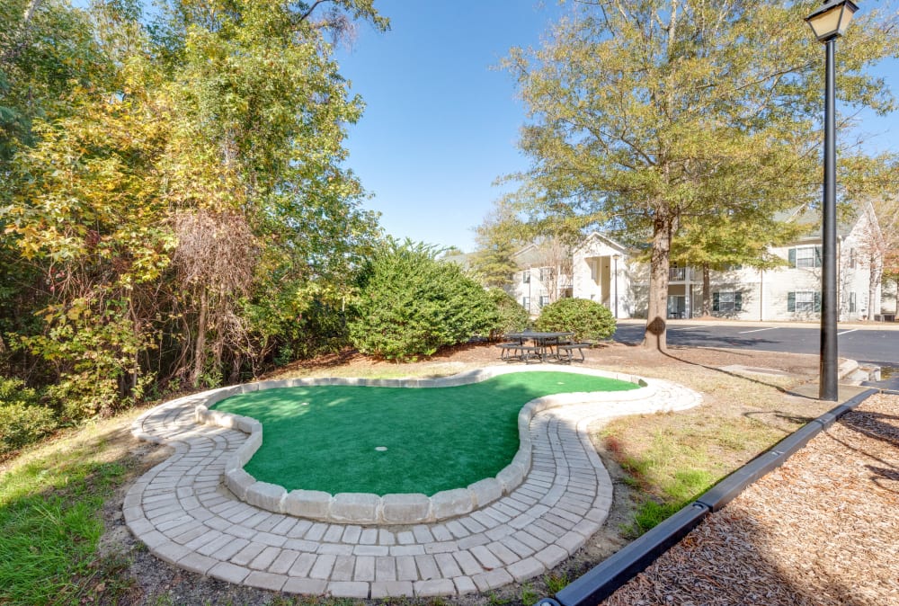 Putting green at The Waterway Apartment Homes in Lexington, South Carolina