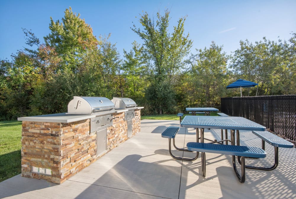 Grilling stations at Maplewood Estates Apartments in Hamburg, New York