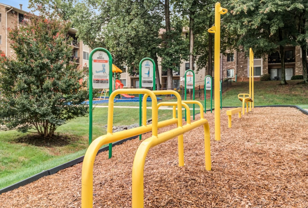 Outdoor fitness park at Montgomery Trace Apartment Homes in Silver Spring, Maryland