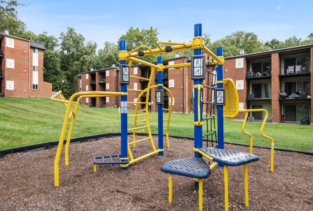 Outdoor fitness equipment at Taylor Park Apartment Homes  in Nottingham, Maryland