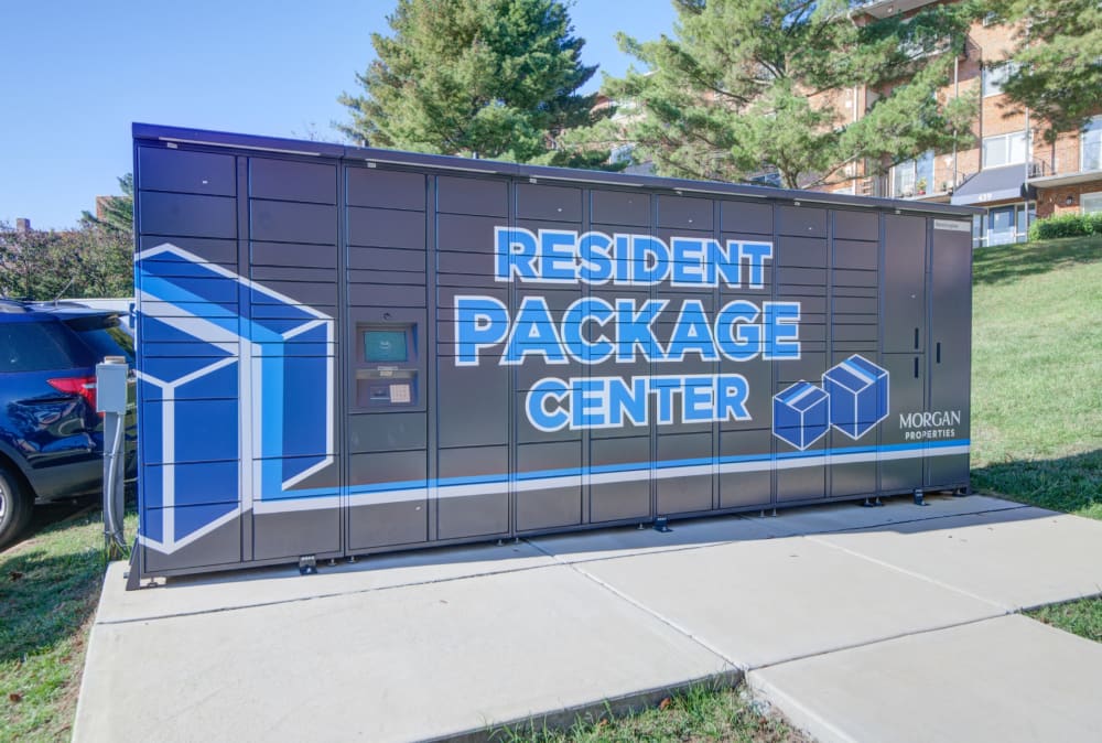 Amazon Hub package lockers at Bennington Crossings Apartment Homes in Alexandria, Virginia