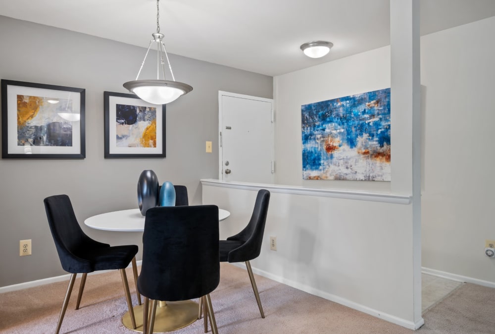 Dining area in a home at Mount Vernon Square Apartment Homes in Alexandria, Virginia
