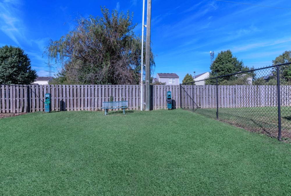 Fenced onsite dog park at Lakeside Crossing at Eagle Creek in Indianapolis, Indiana