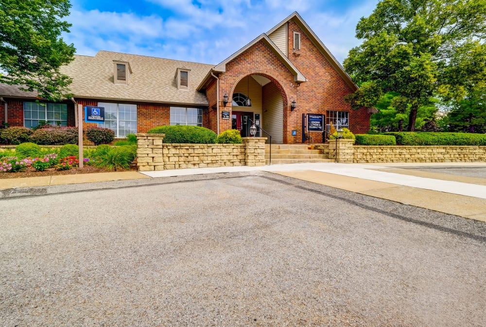 Front of clubhouse exterior at Club at North Hills in Pittsburgh, Pennsylvania