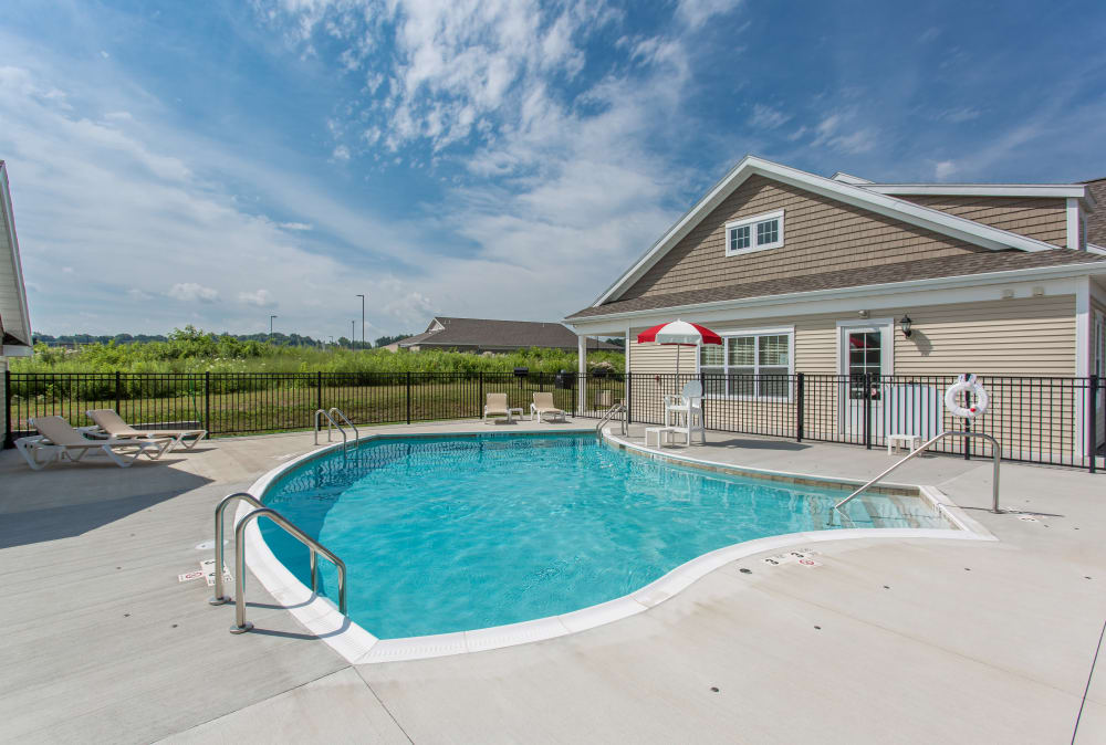 Pool view at Canal Crossing in Camillus, New York