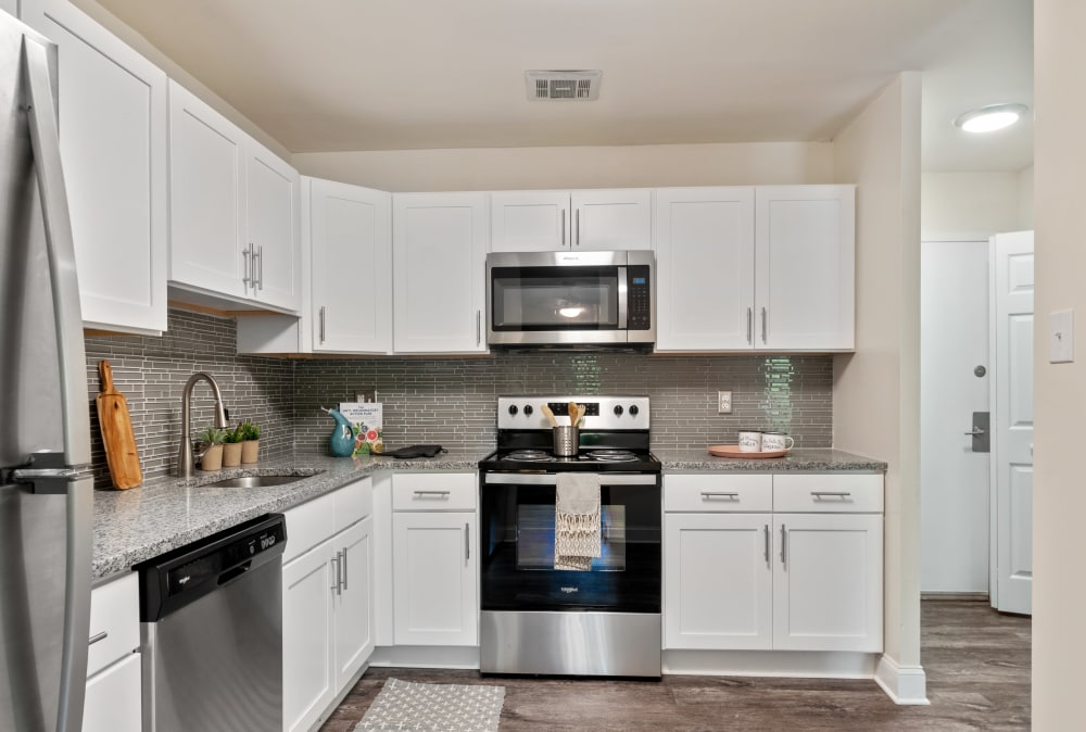 Modern kitchen at Timberlake Apartment Homes in East Norriton, Pennsylvania