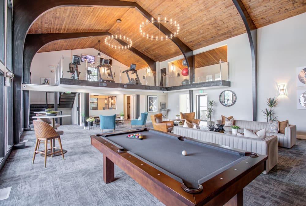 Pool table access at the local aparment clubhouse located at Lincoya Bay Apartments & Townhomes in Nashville, Tennessee