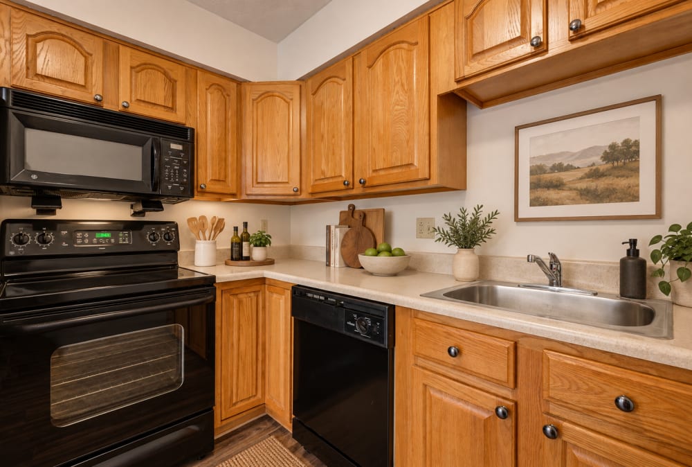 Kitchen in a home at Brighton Colony Townhomes in Rochester, New York