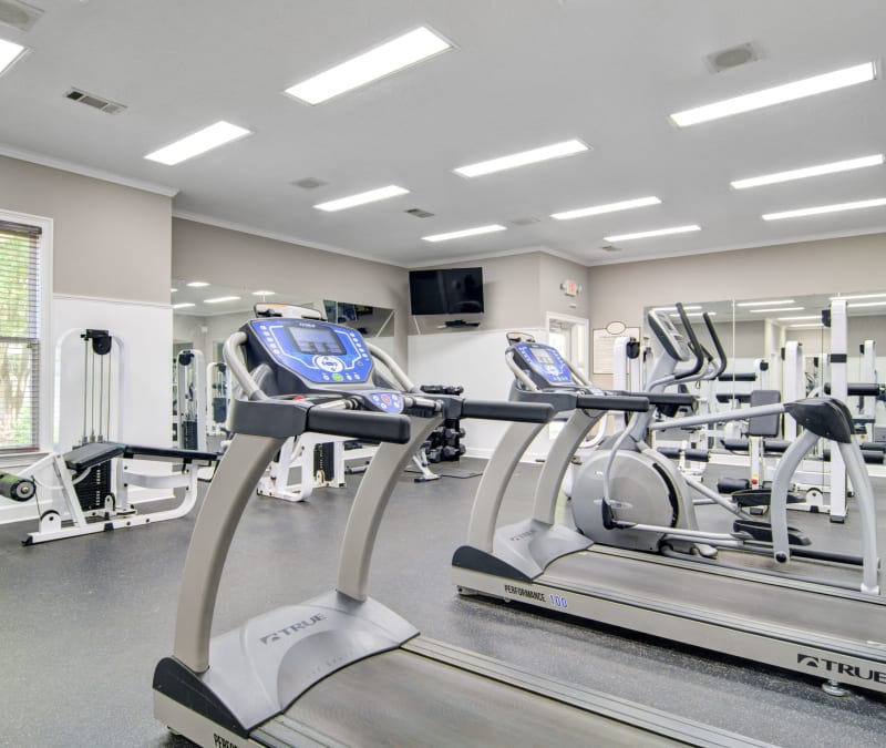 Resident fitness center at Amber Chase Apartment Homes in McDonough, Georgia