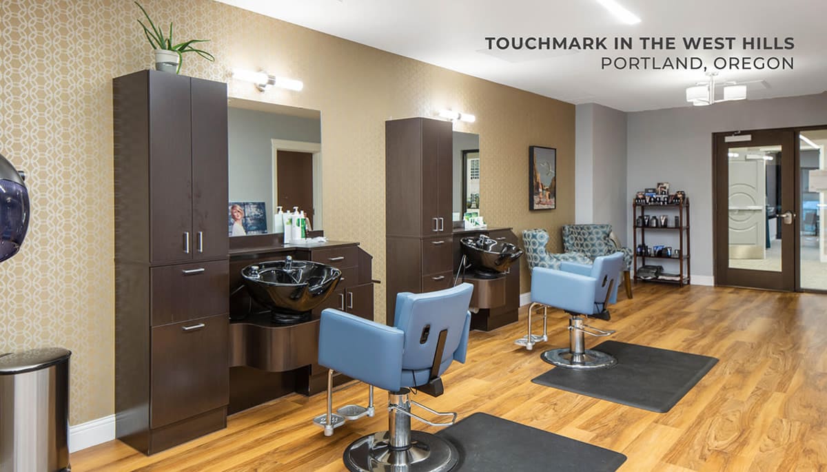 Barber shop at Touchmark in the West Hills in Portland Oregon