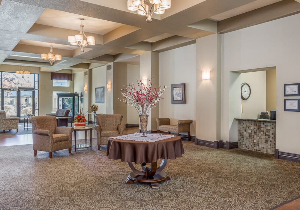 Elegant dining room at Ramsey Village Continuing Care in Des Moines, Iowa